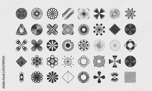 A modern vector-style set of geometric icons ,geometric Icons design elements collection - stock illustration, easily editable.