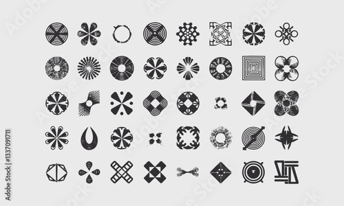 A modern vector-style set of geometric icons ,geometric Icons design elements collection - stock illustration, easily editable.