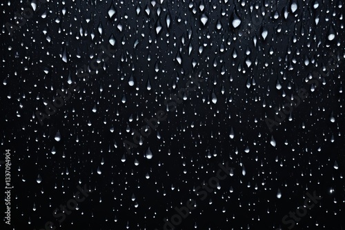 a close up of a rain covered window with water droplets