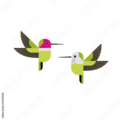 Annas Hummingbirds mid century modern design