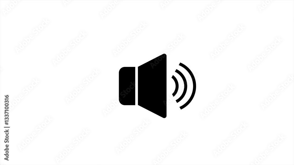 Abstract sound icon animation,sound volume icon symbol on white background. Abstract sound icon animation,sound volume icon symbol on white background.