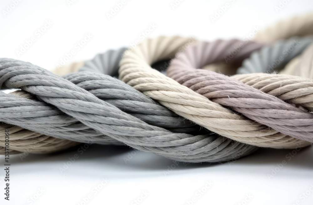 Ropes of different thicknesses isolated on white. Ropes of different thicknesses isolated on white.
