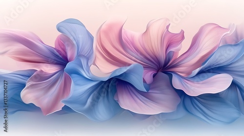 Abstract pastel flower swirls, soft background