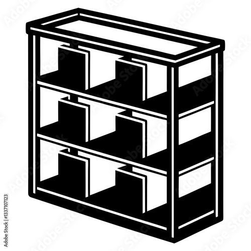 Bathroom storage unit vector illustration for home organization and decor. Ideal for digital prints, design projects, and creative interiors.