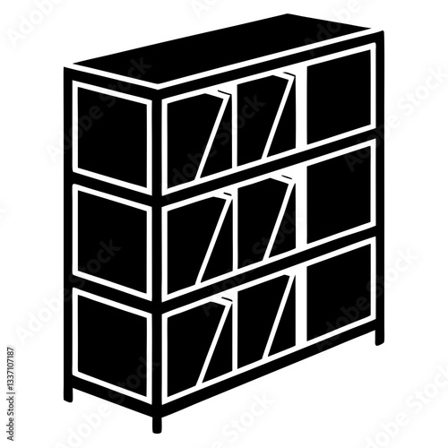 Simple and functional bathroom shelves storage unit vector art for interior designers, home decor, and digital use. Clean and modern look.