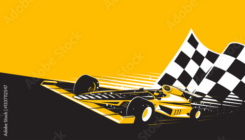 Motorsport car racing on abstract background design. Sport race
