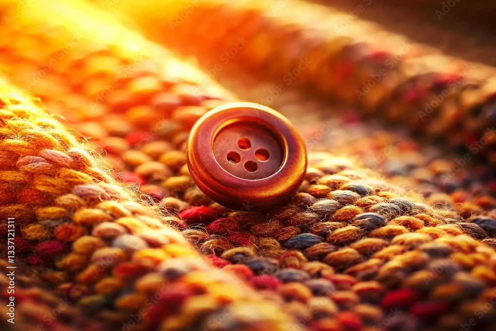 Long Exposure Dolly Shot: Button Detail on Textured Wool Fabric