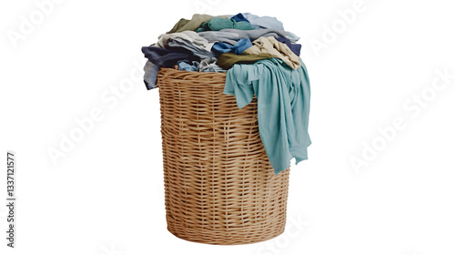 Overflowing Laundry Basket  Clothes  Wicker  Home  Cleanliness  Textile