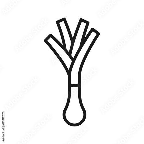Spring onion - line icon with editable stroke. Simple outline vegetable symbol. Vector illustration.