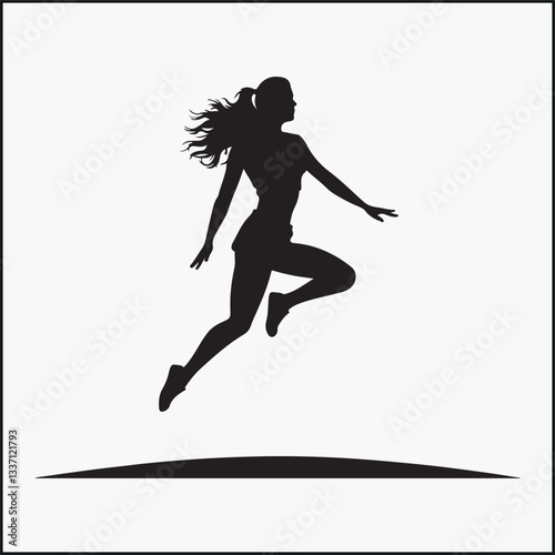 Athlete High Jump Straddle silhouette