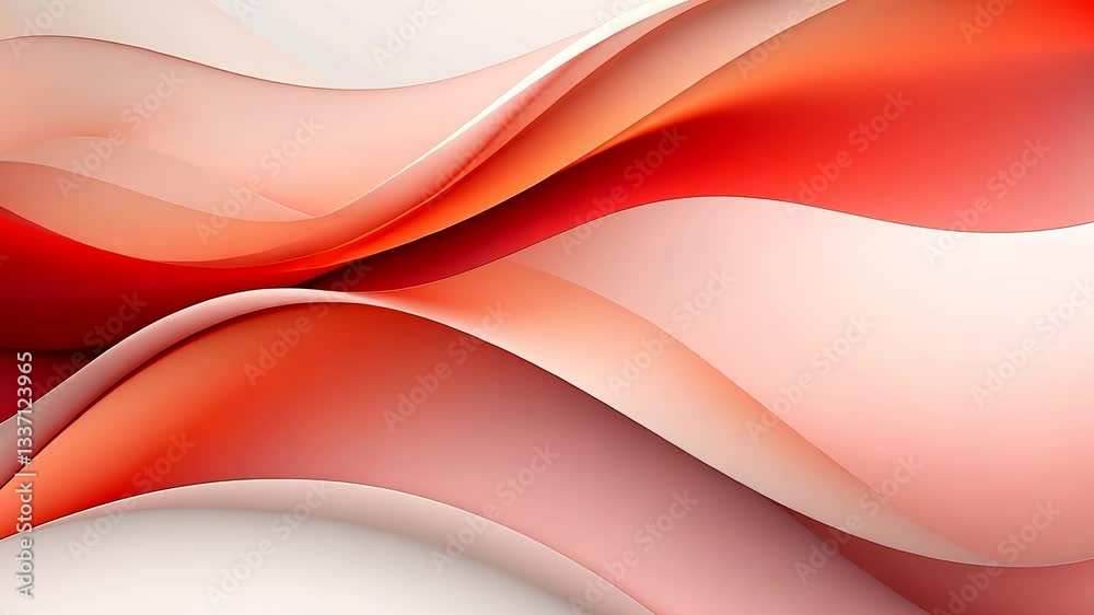Abstract flowing red and white waves. Dynamic curves create a sense of movement and energy Abstract flowing red and white waves. Dynamic curves create a sense of movement and energy
