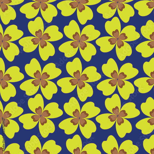 Wallpaper Mural Beautiful flowers decorated semaless pattern on black background. Torontodigital.ca