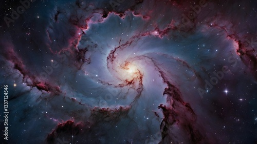 Cosmic Nebula with Vibrant Galactic Colors Background
