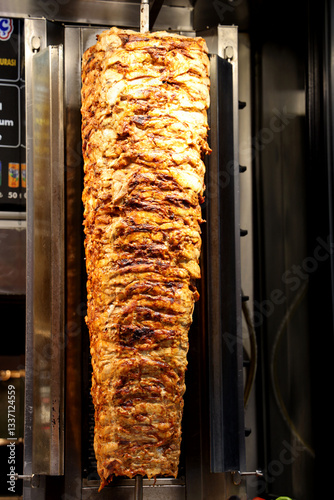 Roast meat for sale on the street in Istanbul
