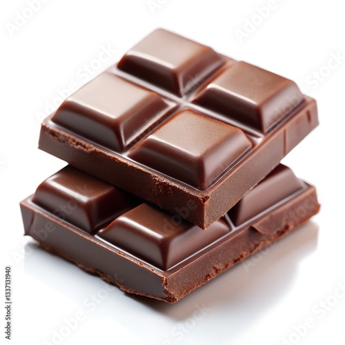 Piece of chocolate background white