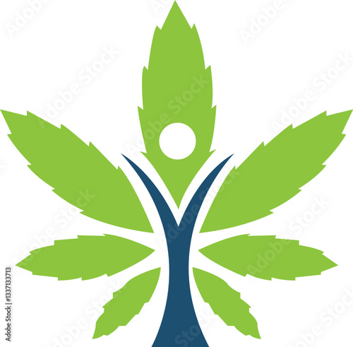 Medical Cannabis Marijuana Human DNA Logo Mariuhana leaf symbol, marijuana or hemp icon, cannabis medical sign, weed drug vector illustration