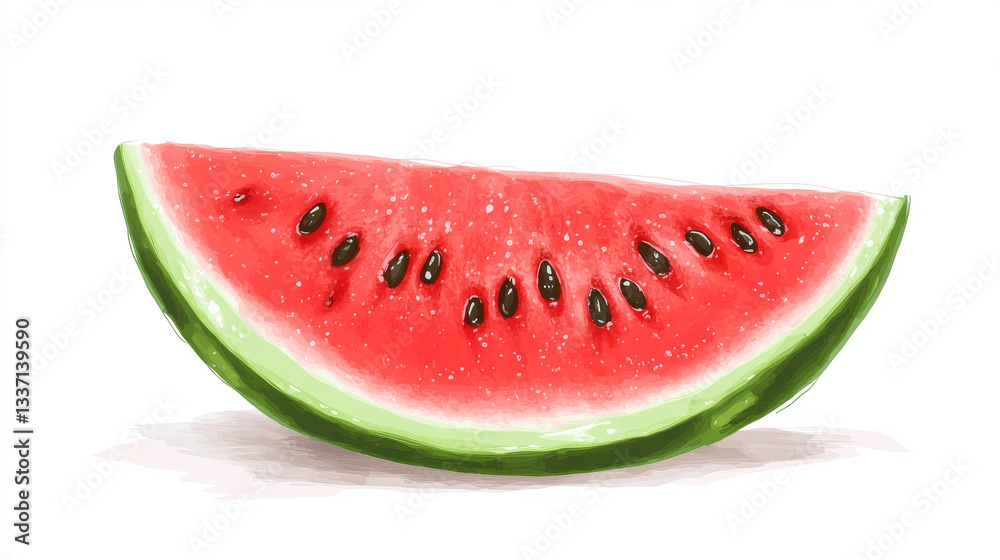 Isolated summer red watermelon slice vector icon. 3d realistic water melon drawing illustration design. Juicy and bright pink texture of tropical food. Sweet and ripe vitamin berry harvest graphic set Isolated summer red watermelon slice vector icon. 3d realistic water melon drawing illustration design. Juicy and bright pink texture of tropical food. Sweet and ripe vitamin berry harvest graphic set