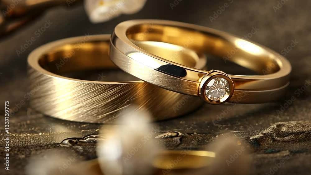 Glänzender Verlobungsring mit edlem Diamanten auf Holz