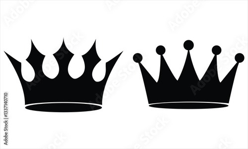  crown silhouettes  isolated on white