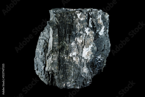Canvas Print Galena mineral on black background.
