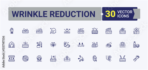 Wrinkle Reduction linear icon collection. Containing facial, skin, care, dermatology and more. Wrinkles And Skin icon. Minimal icons collection. Pixel perfect. Vector line and solid icons.