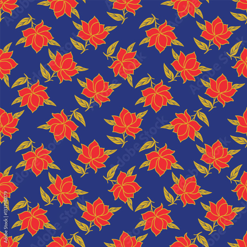 Cute white flowers seamless pattern