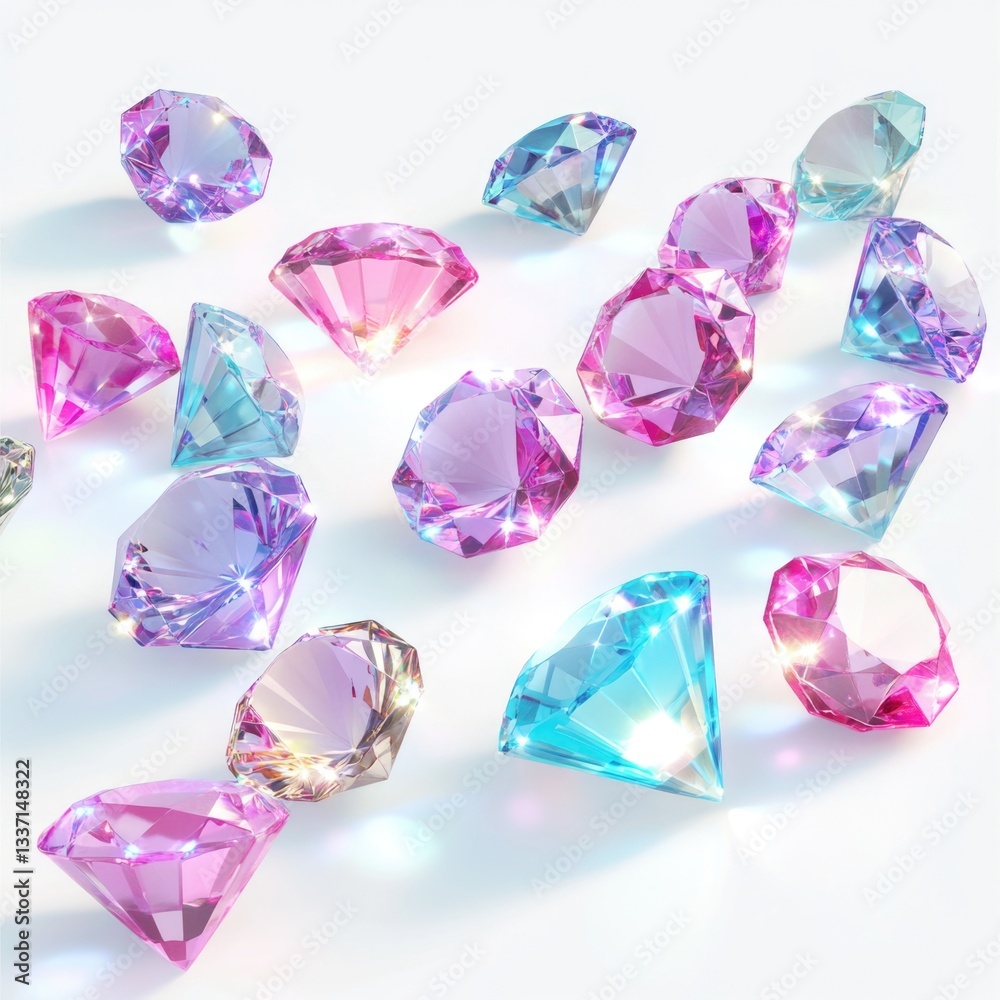 Fototapeta premium Colorful Precious Gemstones Collection