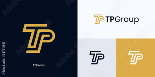 Letter TP logo design, Creative simple modern icon PT with monoline monogram style, Premium vector symbol TP, Initial PT for identity logo, Usable for technology, Architecture or other business.