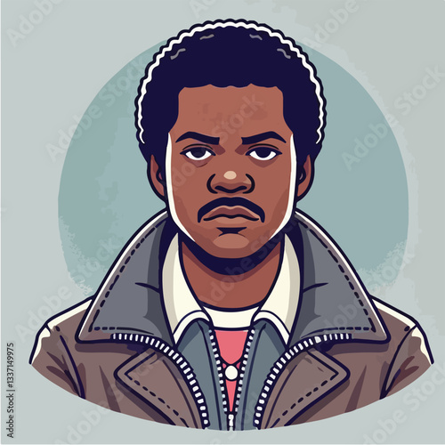 cool and cynical male character vector