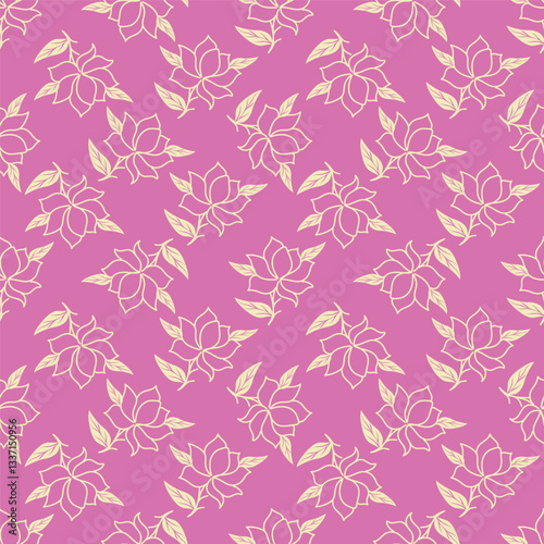 Cute white flowers seamless pattern