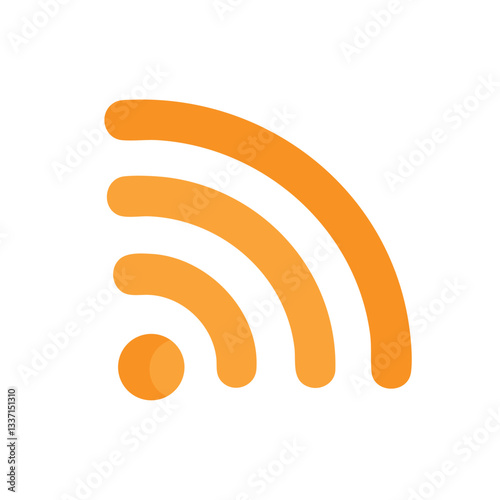 Vibrant Orange RSS Feed Signal Icon Design