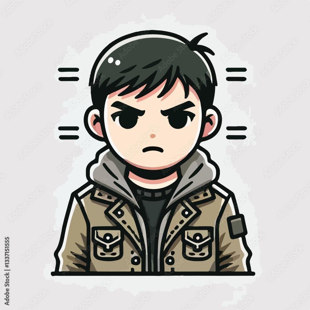 cool and cynical male character vector cool and cynical male character vector