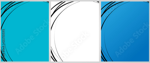 Cover background set | Frame design with left side texture effect | Abstract creative premium vector background for flyer, decoration, greeting, card, brochure with black stroke color