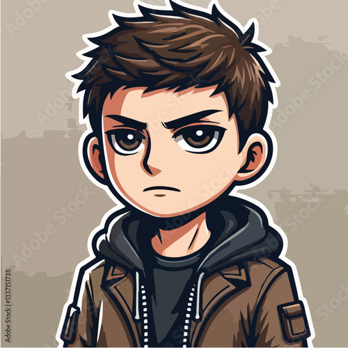 cool and cynical male character vector