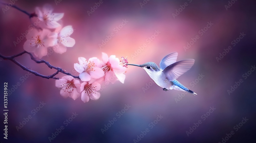 Obraz premium Hummingbird on Blossom