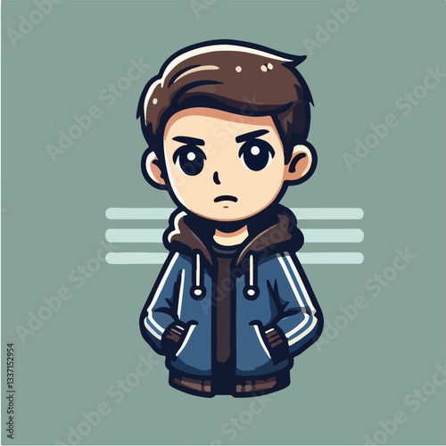 cool and cynical male character vector