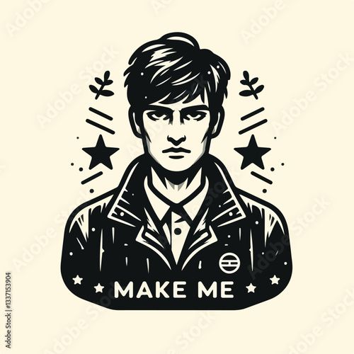 cool and cynical male character vector