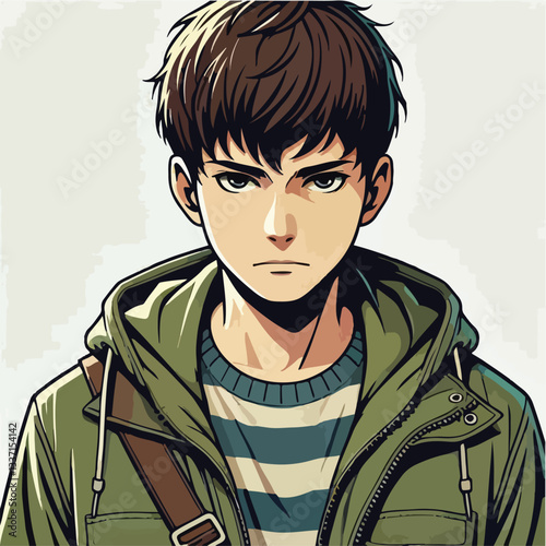 cool and cynical male character vector