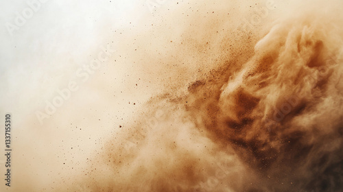 Desert sandstorm, brown dusty cloud border or dry sand flying with gust of wind, brown smoke realistic texture with small particles or grains vector illustration isolated on transparent background
