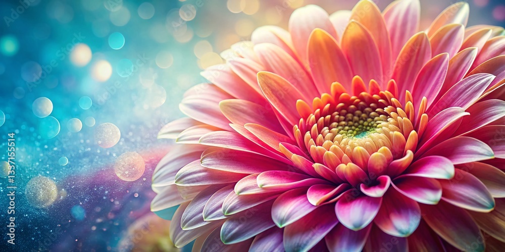Fototapeta premium Macro Abstract Floral Background for Certificate Design - Text Space