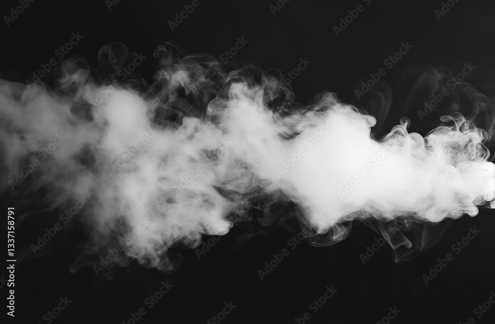 Abstract White Smoke on Black Background – Mysterious Fog or Smog with Copy Space for Text, Perfect for Atmospheric Wallpaper and Artistic Design Abstract White Smoke on Black Background – Mysterious Fog or Smog with Copy Space for Text, Perfect for Atmospheric Wallpaper and Artistic Design