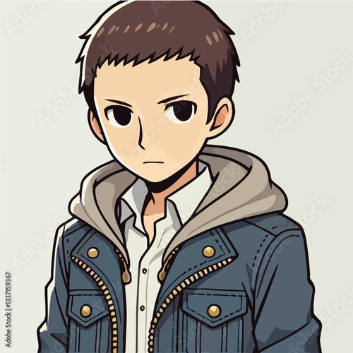 cool and cynical male character vector