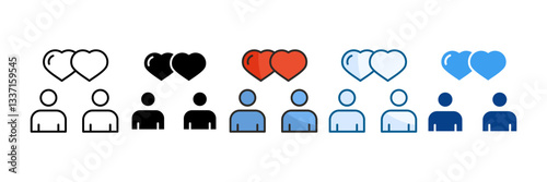 Friendship Icon Set Multiple Style Collection