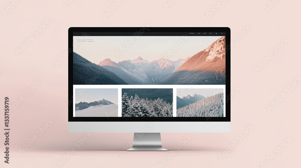 Fototapeta premium A minimal web template with clean lines and soft color palettes.