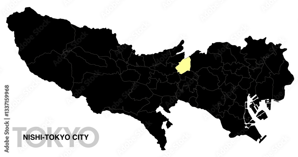 Obraz premium 東京都西東京市の位置地図 境界線有_2