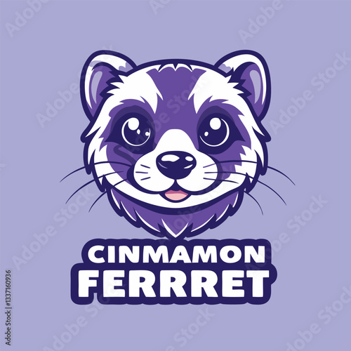 Cute Cinnamon Ferret Mascot Character Vector Illustration with White Background