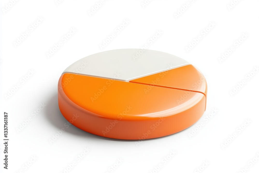Fototapeta premium 3d pie chart icon isolated on white or white background.