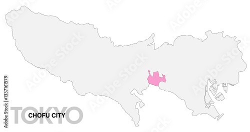 東京都調布市の位置地図 境界線無_1