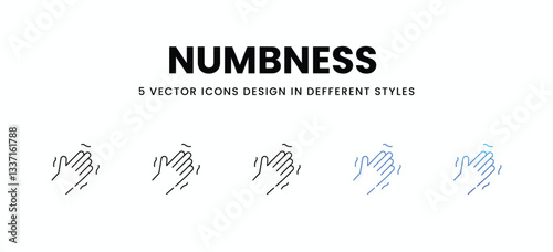 Numbness  vector icons set stock illustration
