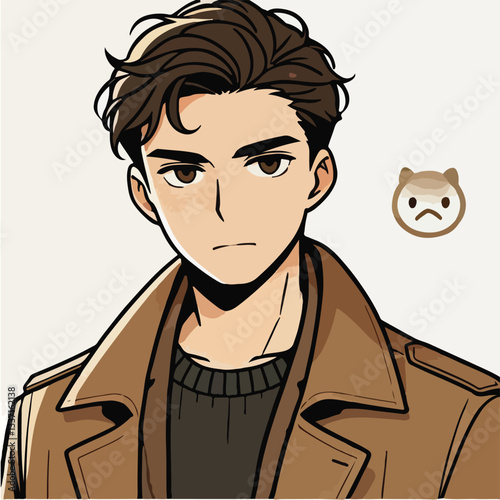 cool and cynical male character vector